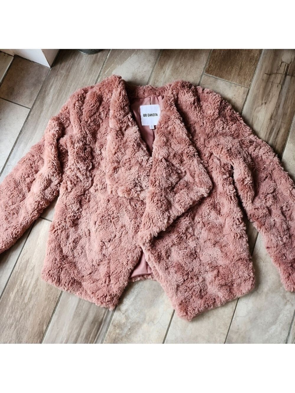 BB Dakota Blush Faux Fur Coat